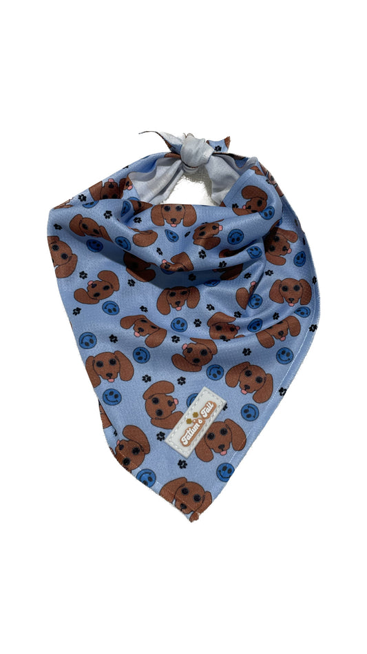 Happy Pups Blue-BANDANA